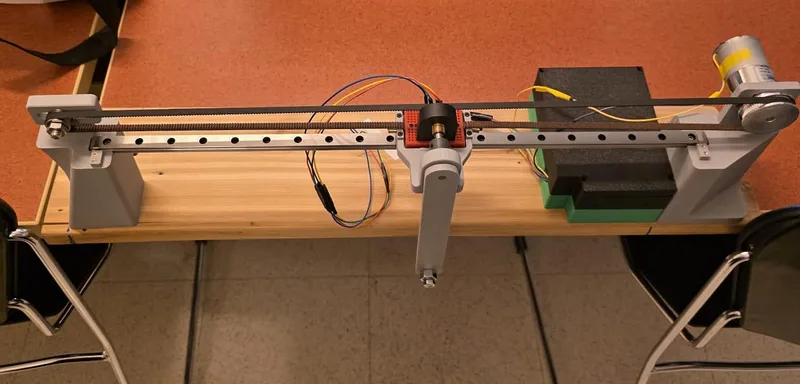 The inverted pendulum rig: a belt-driven cart running on a 0.5 metre linear rail